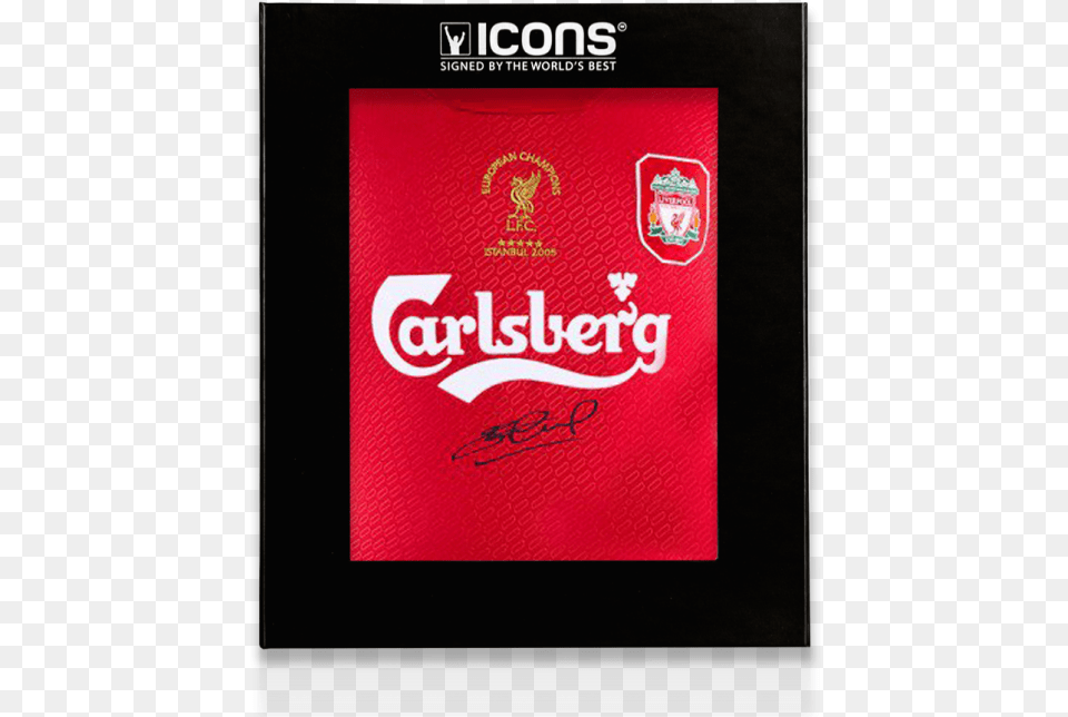 Steven Gerrard Front Signed Liverpool 2004 05 Home Carlsberg, Text Png