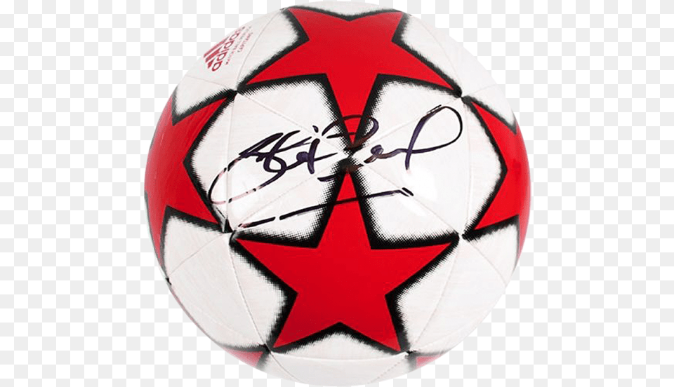 Steven Gerrard Signed Red U0026 White Uefa Champions League Football For Soccer, Ball, Soccer Ball, Sport Free Png
