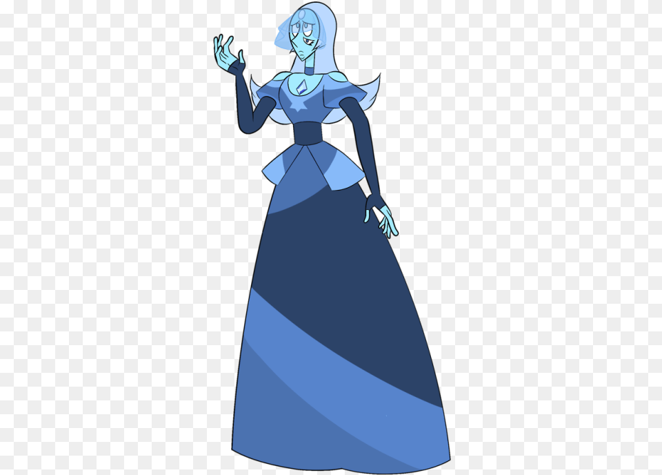 Steven Universe Blue Diamond And Blue Pearl Fusion, Clothing, Formal Wear, Dress, Adult Png Image