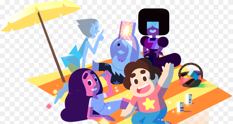Steven Universe Characters Sitting On The Beach Steven Universe Dove Self Esteem, Art, People, Person, Baby Free Png