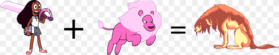 Steven Universe Connie And Lion, Baby, Person, Cartoon, Animal Free Png Download