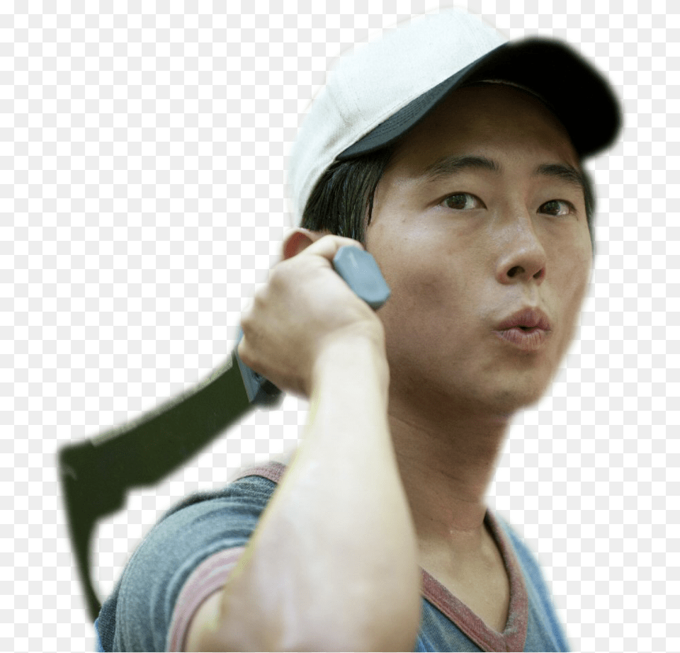 Steven Yeun Walking Dead Season, Person, Baseball Cap, People, Cap Free Transparent Png