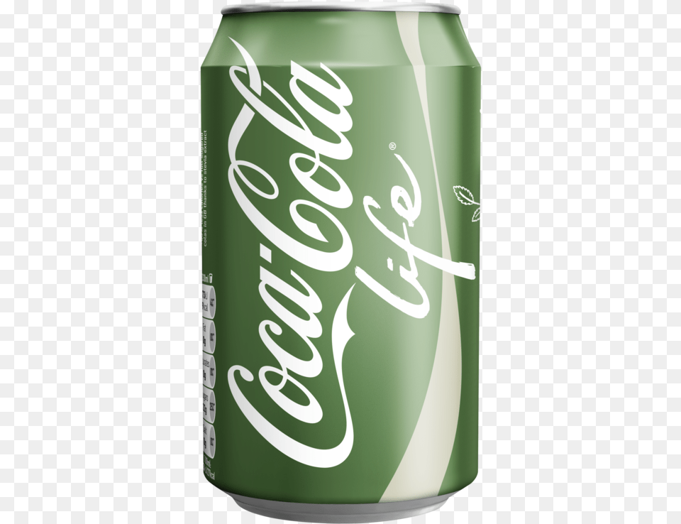 Stevia Coca Cola Life, Beverage, Coke, Soda, Can Png Image