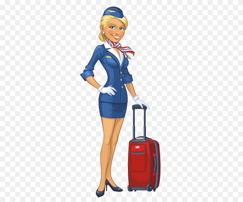 Stewardess, Baggage, Adult, Person, Glove Png Image