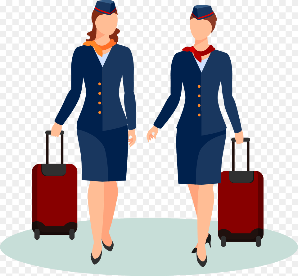 Stewardess, Baggage, Woman, Adult, Sleeve Free Png Download