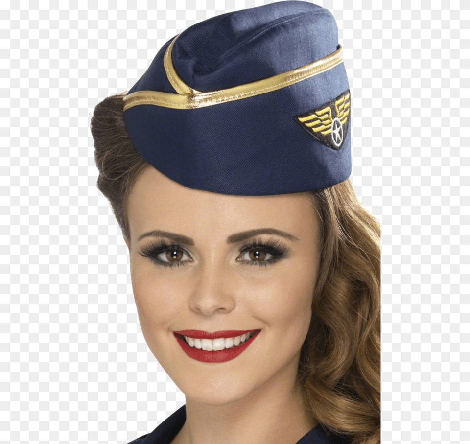 Stewardess Cap, Clothing, Hat, Adult, Person Free Png Download
