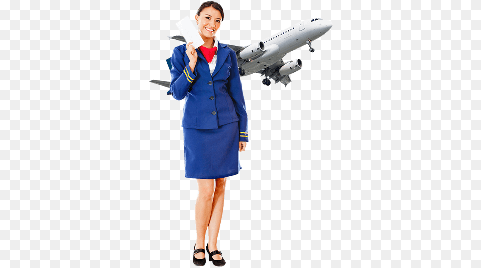 Stewardess Flight Steward Pictures With Airplane In Background, Formal Wear, Suit, Clothing, Coat Free Png Download