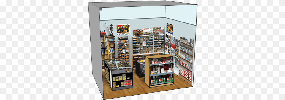Stewart S Hobby Shop Shelf, Indoors Png