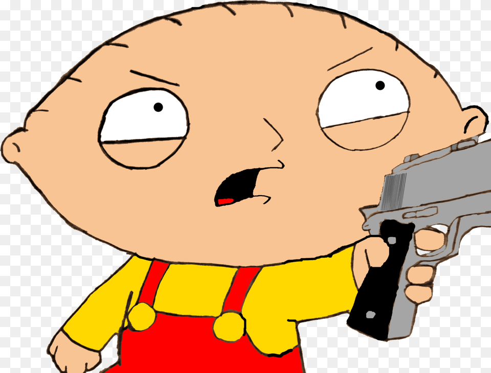 Stewie Griffin With Gun, Firearm, Handgun, Weapon, Baby Free Png Download