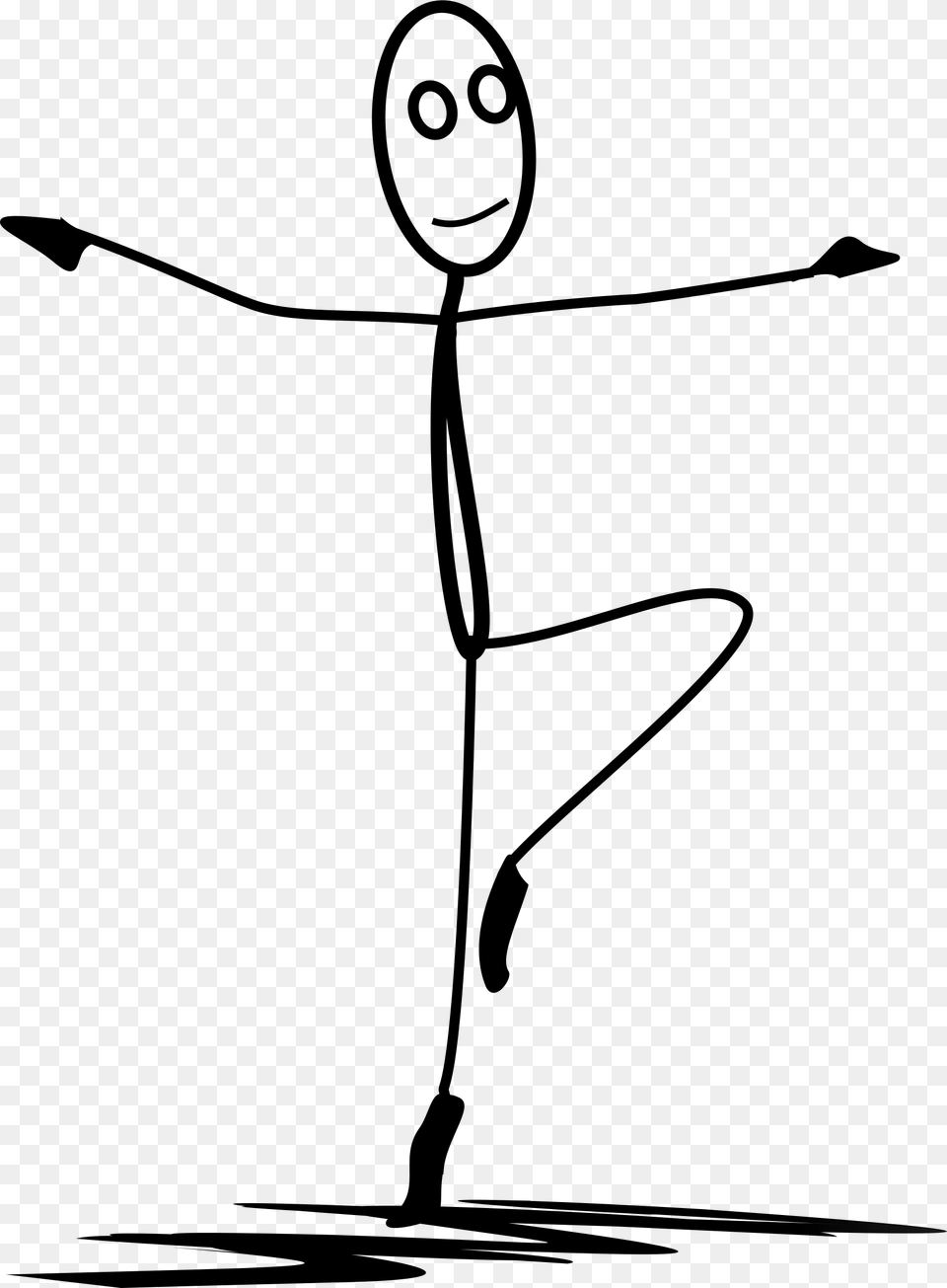 Stick Figure Ballet Dancer Stickman Dancing, Gray Png
