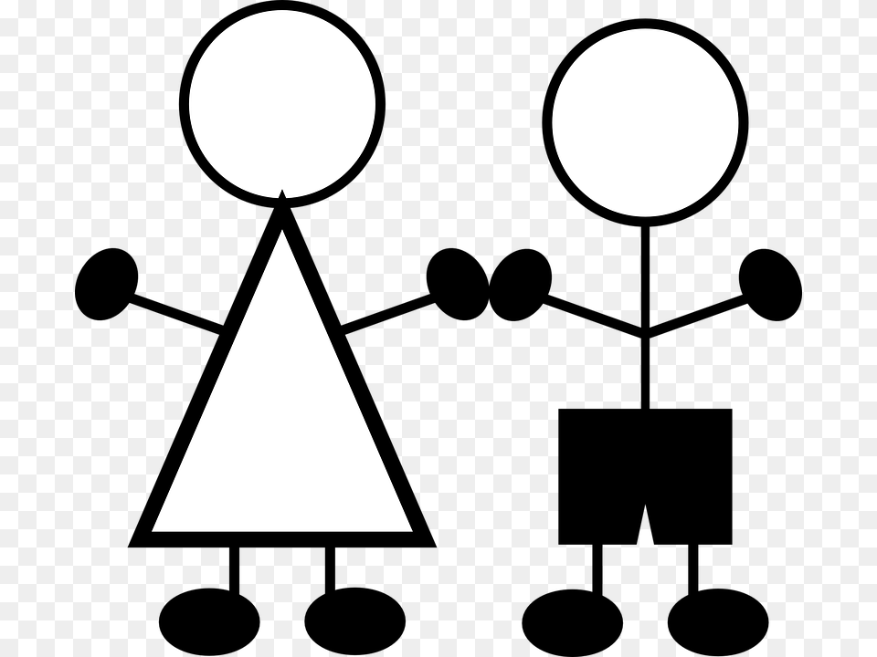 Stick Figure Boy And Girl Clipart, Lighting, Triangle, Astronomy, Moon Png Image