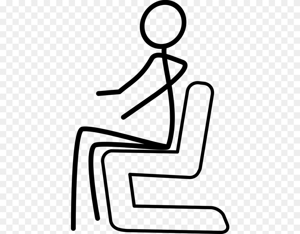 Stick Figure Chair Sitting Drawing Seat, Gray Png Image