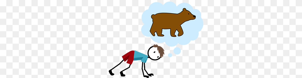 Stick Figure Crawling Cliparts For Your Inspiration, Animal, Bear, Mammal, Wildlife Free Png Download