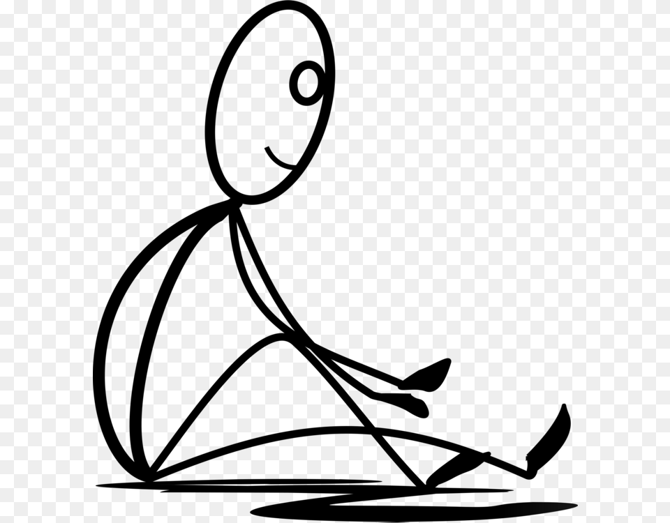 Stick Figure Download Sitting Line Art Computer Icons Free, Gray Png