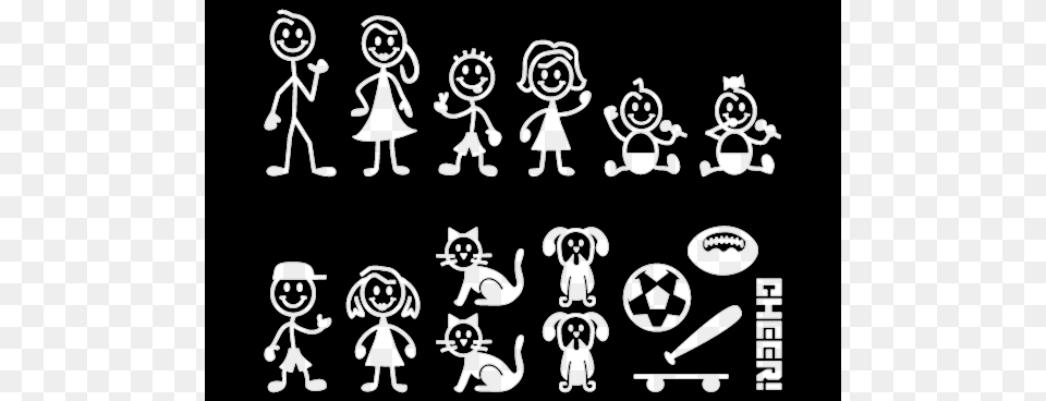 Stick Figure Family Clip Art Transparent Family Stick Sticker, Baby, Person, Stencil, Drawing Png Image