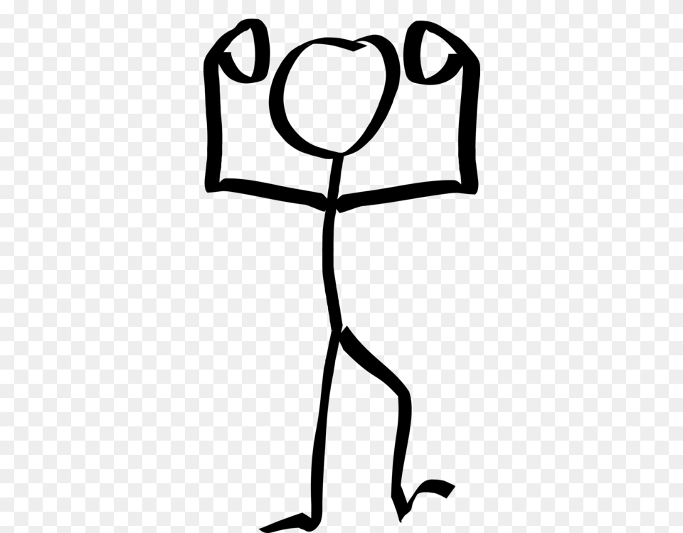 Stick Figure Muscle Drawing Line Art, Gray Free Png Download