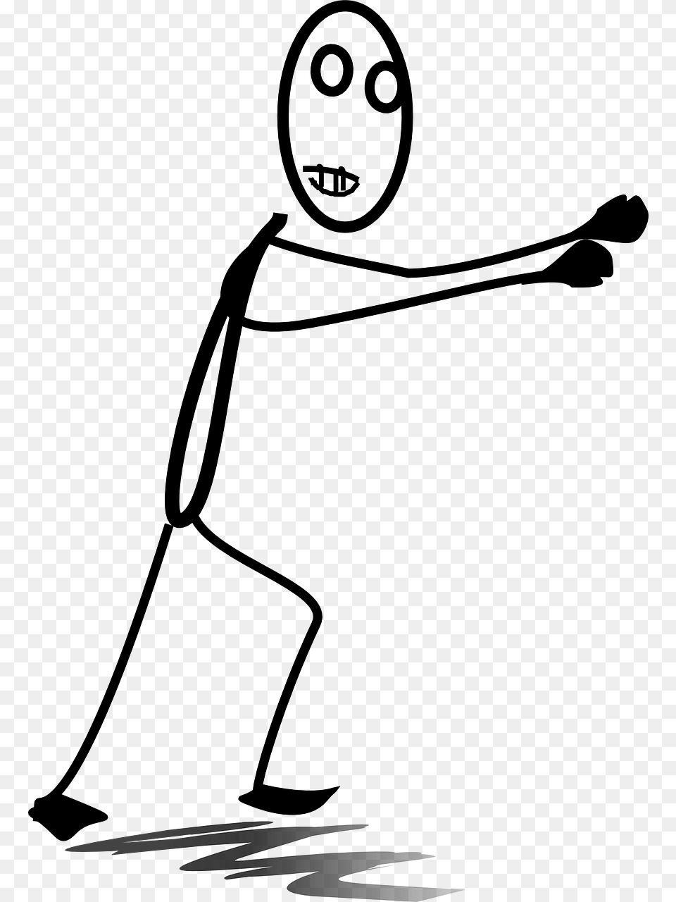 Stick Figure Pushing, Bow, Weapon Png Image
