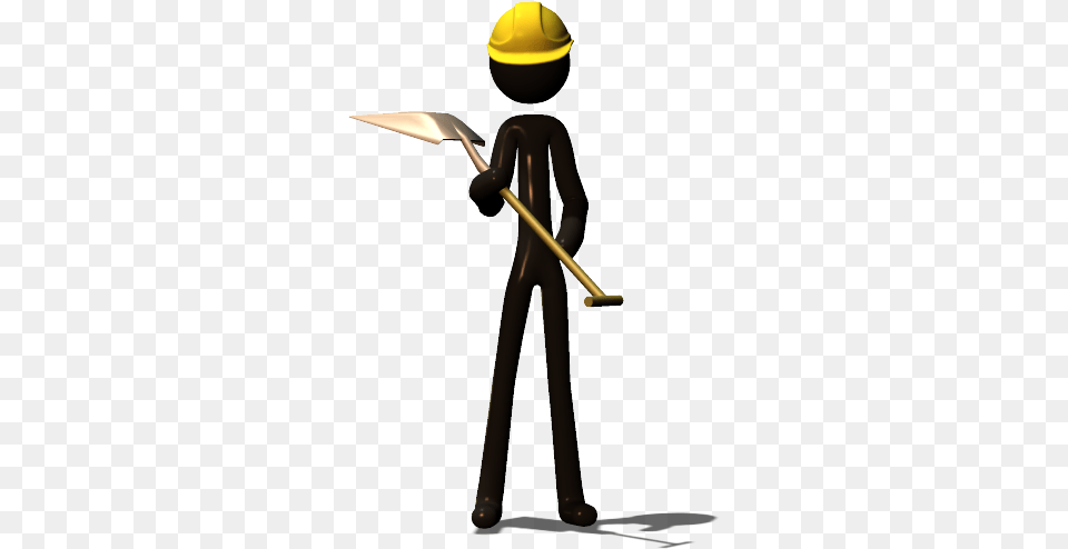 Stick Figure Shovel Front, Clothing, Hardhat, Helmet, Spear Png Image
