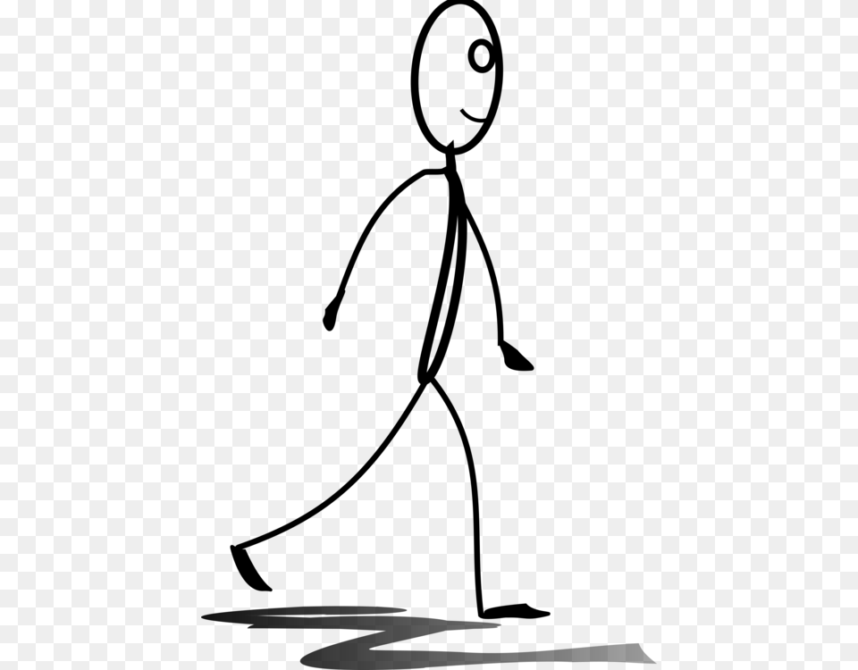 Stick Figure Walking Stick Drawing Art, Gray Png Image