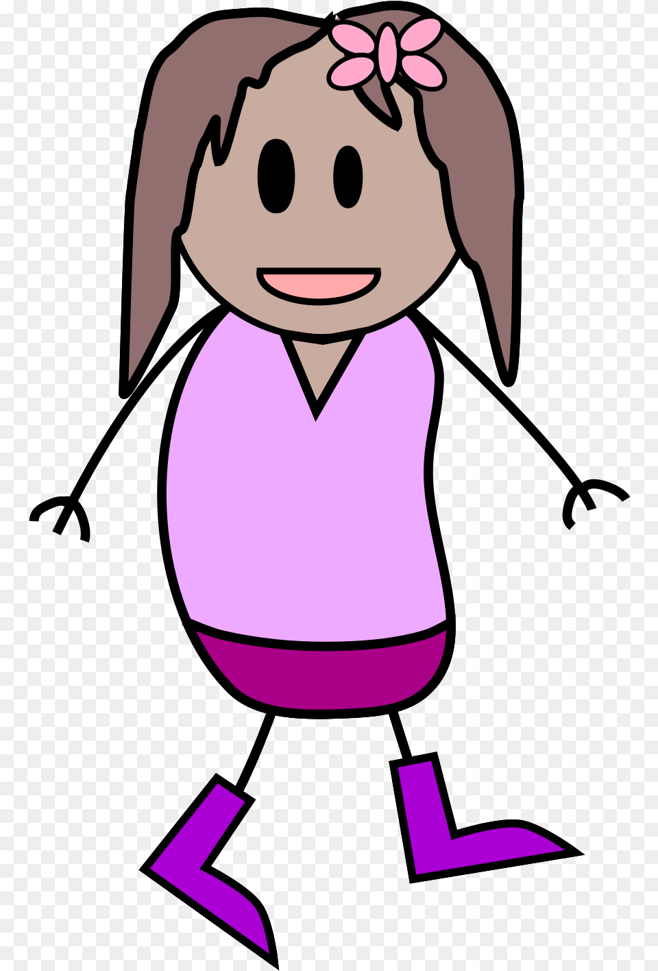 Stick Figures Girl, Purple, Cartoon, Person, Face Free Transparent Png