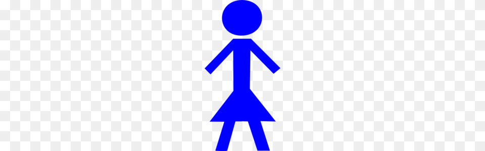 Stick Girl Blue Clip Art, Person, Sign, Symbol Png