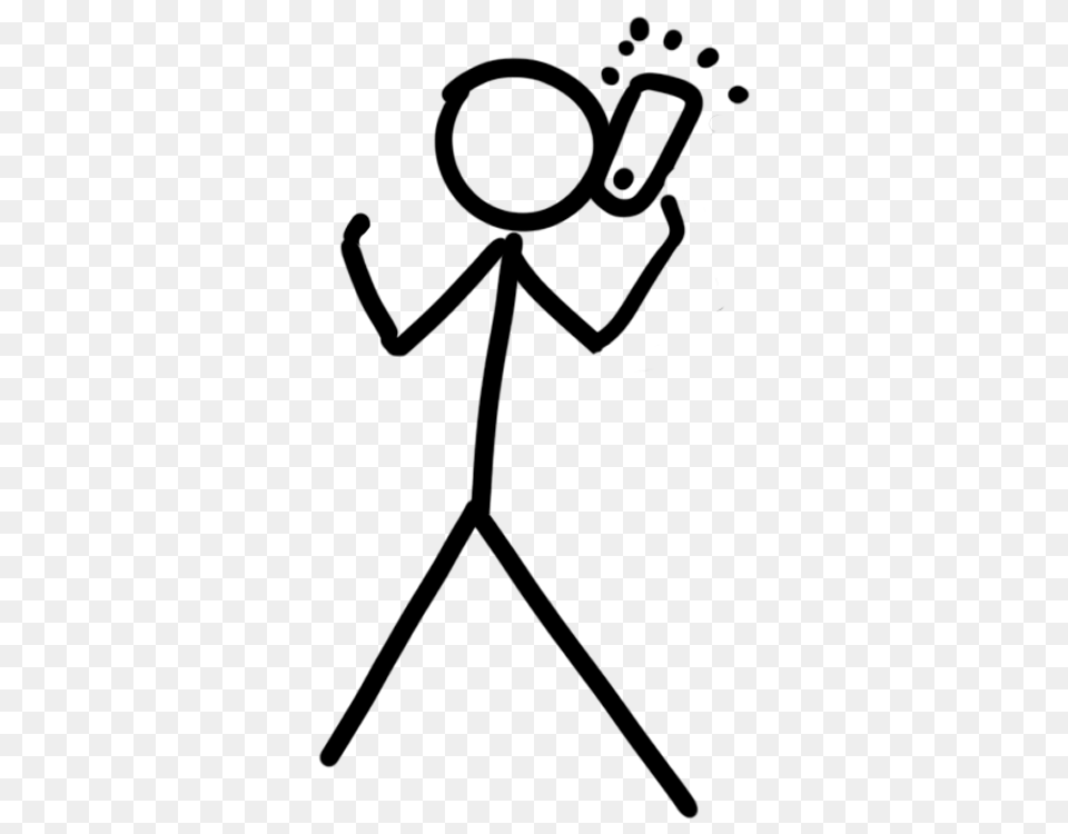 Stick Man Holding Smartphone Free Png