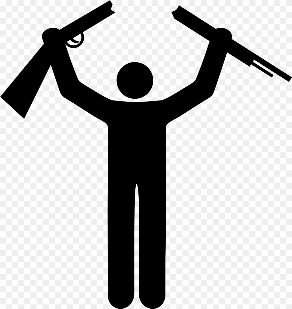 Stick Man Stick Figures With Guns, Gray Png