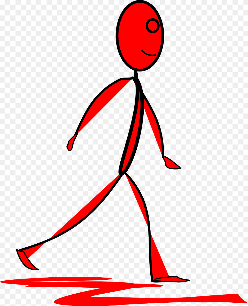 Stick Man Walking Clipart Red Stick Figure Guy, Dancing, Leisure Activities, Person, People Png