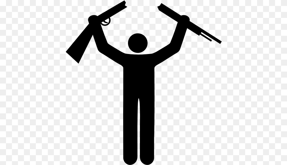 Stick Man With Broken Gun Stick Figure With Gun, Gray Png