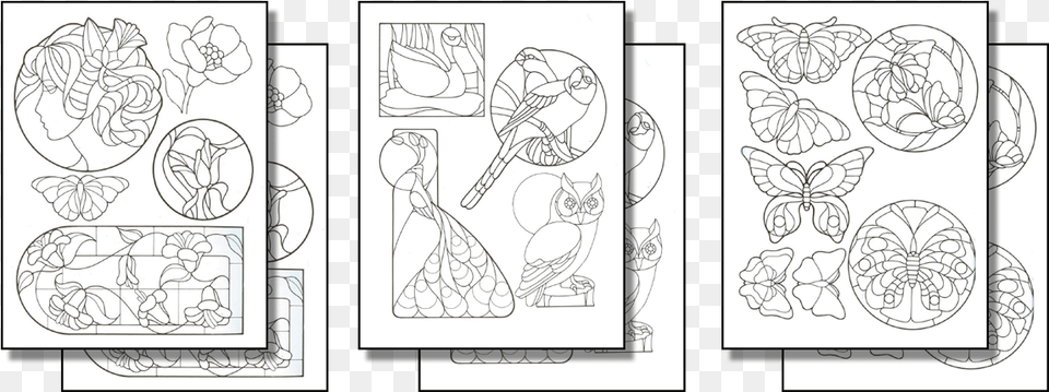 Stick N Burn Stained Glass Designs Set 1class Lazyload Stick N Burn, Art, Drawing, Animal, Bird Free Png Download