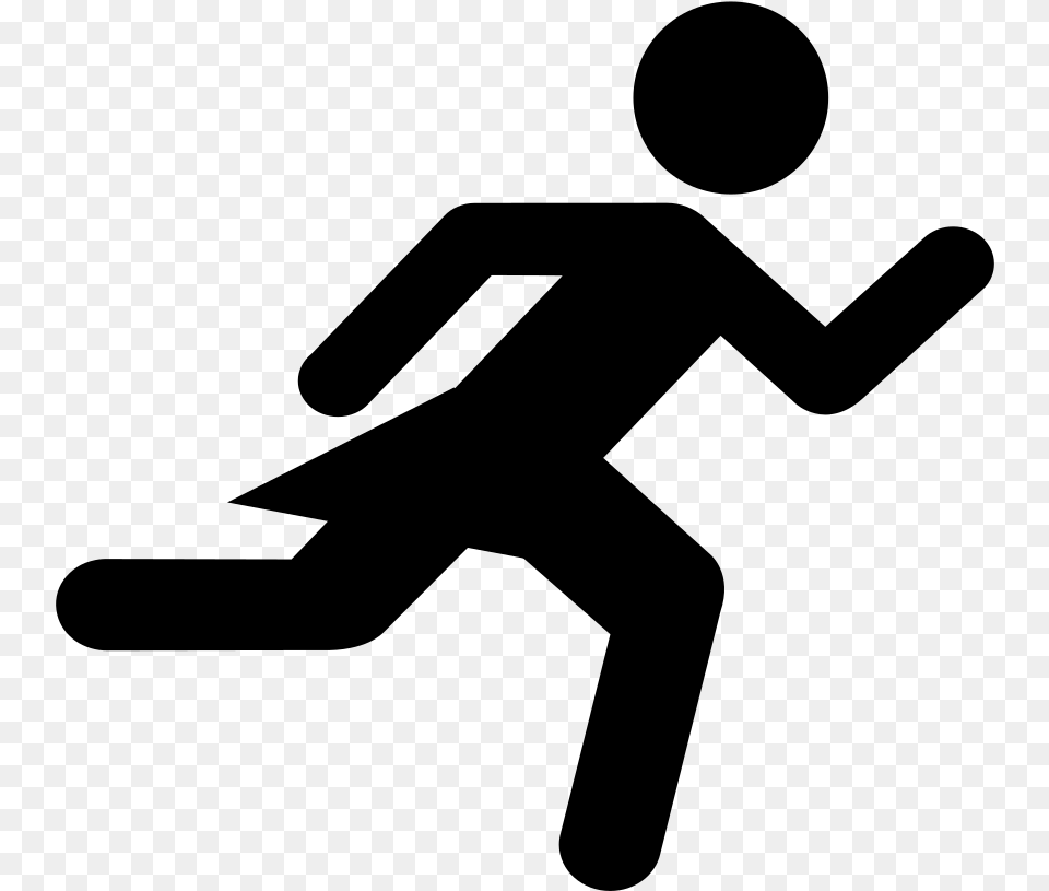 Stick Woman Running, Gray Free Png Download