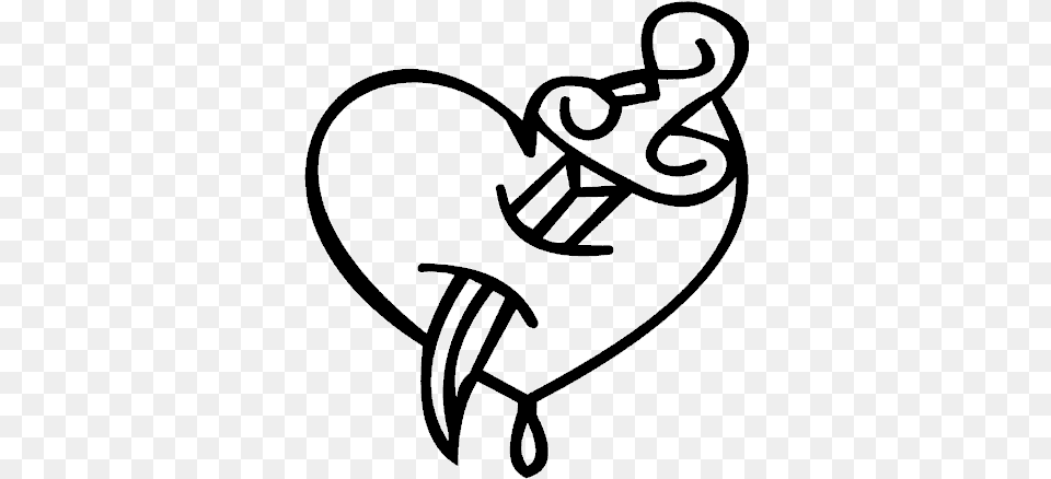 Sticker, Heart, Stencil, Bow, Weapon Free Transparent Png