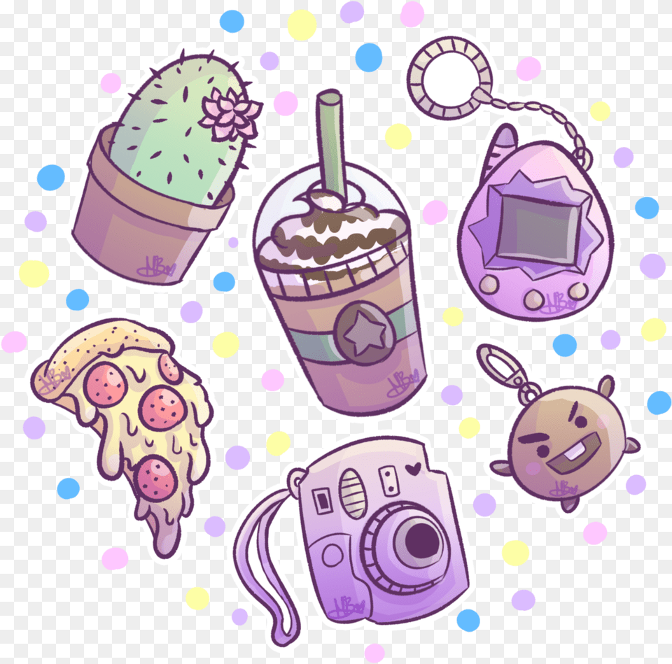 Sticker Anime Food Kawaii Tumblr Aesthetic Cute Purple Food Pastel Aesthetic Free Png