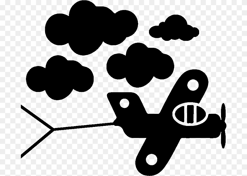 Sticker Avion Et Nuage Ambiance Sticker Kc, Gray Free Png