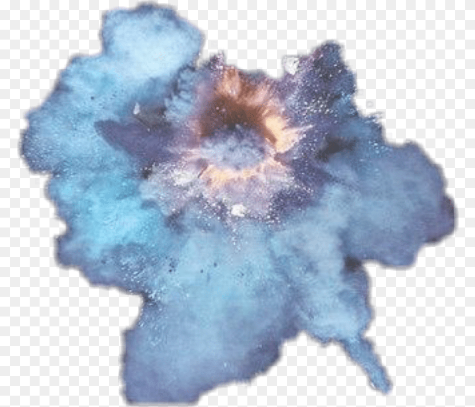 Sticker Blue Galaxy Explosion Colors Golden Nick Knight Another Man, Crystal, Mineral, Nebula, Astronomy Png Image