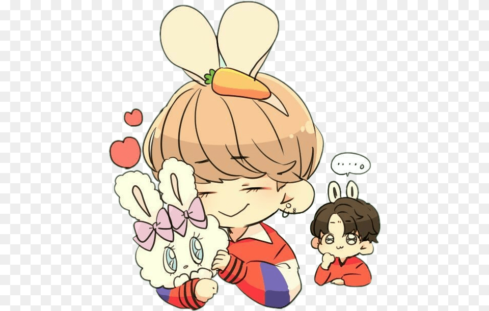 Sticker Bts Taekook Kimtaehyung Jeonjungkook Btsv Cartoon, Baby, Person, Book, Comics Png