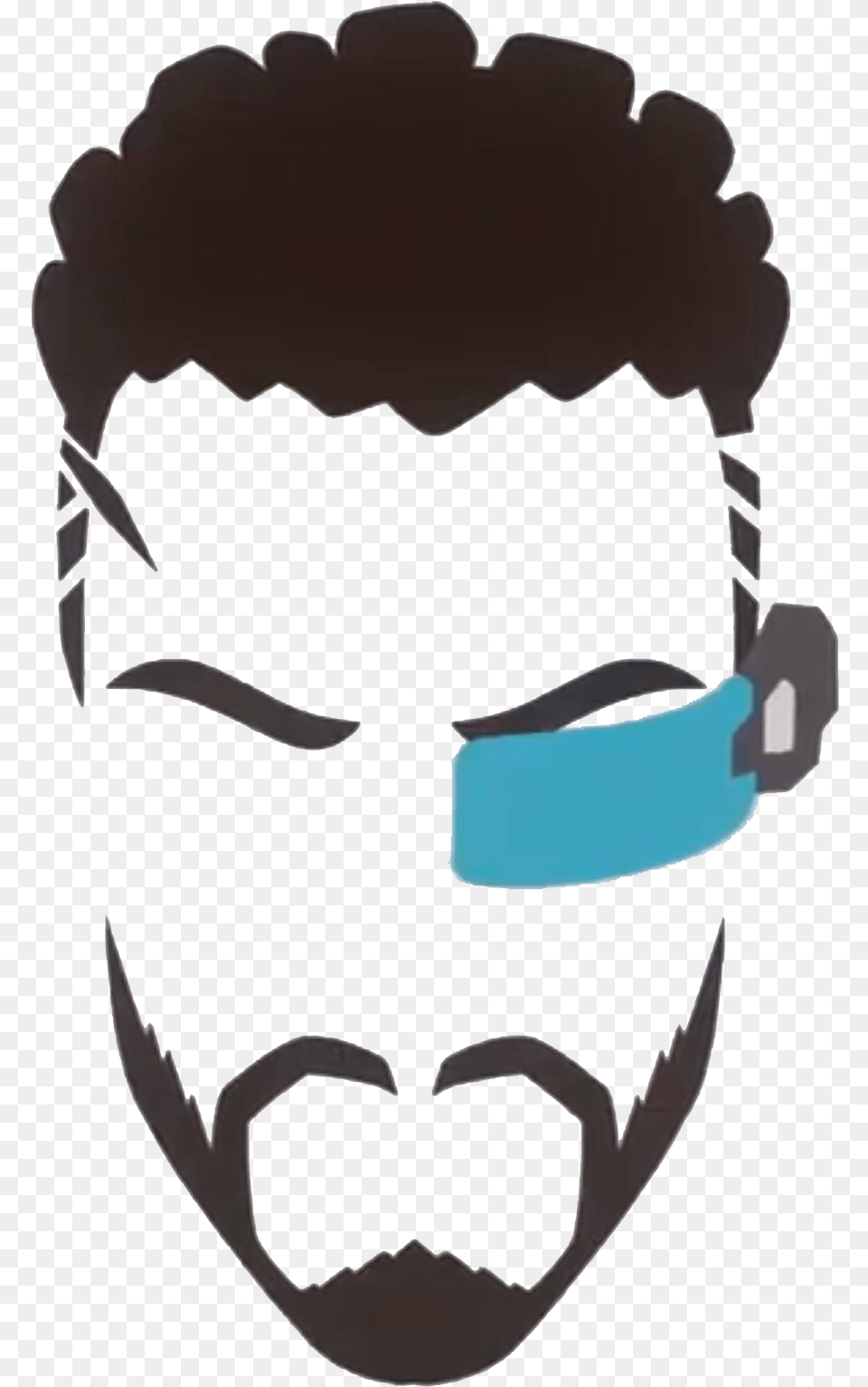 Sticker By Create Love Overwatch Player Icon Baptiste, Stencil, Head, Person, Face Free Transparent Png