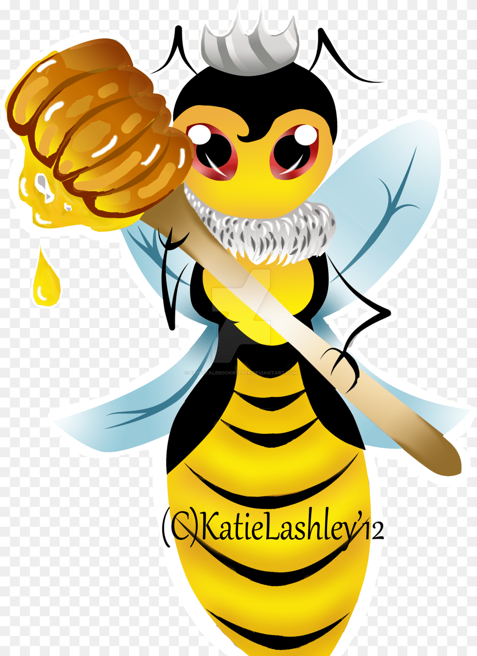 Sticker By Katlasillustrations Queen Bee, Animal, Honey Bee, Insect, Invertebrate Free Transparent Png