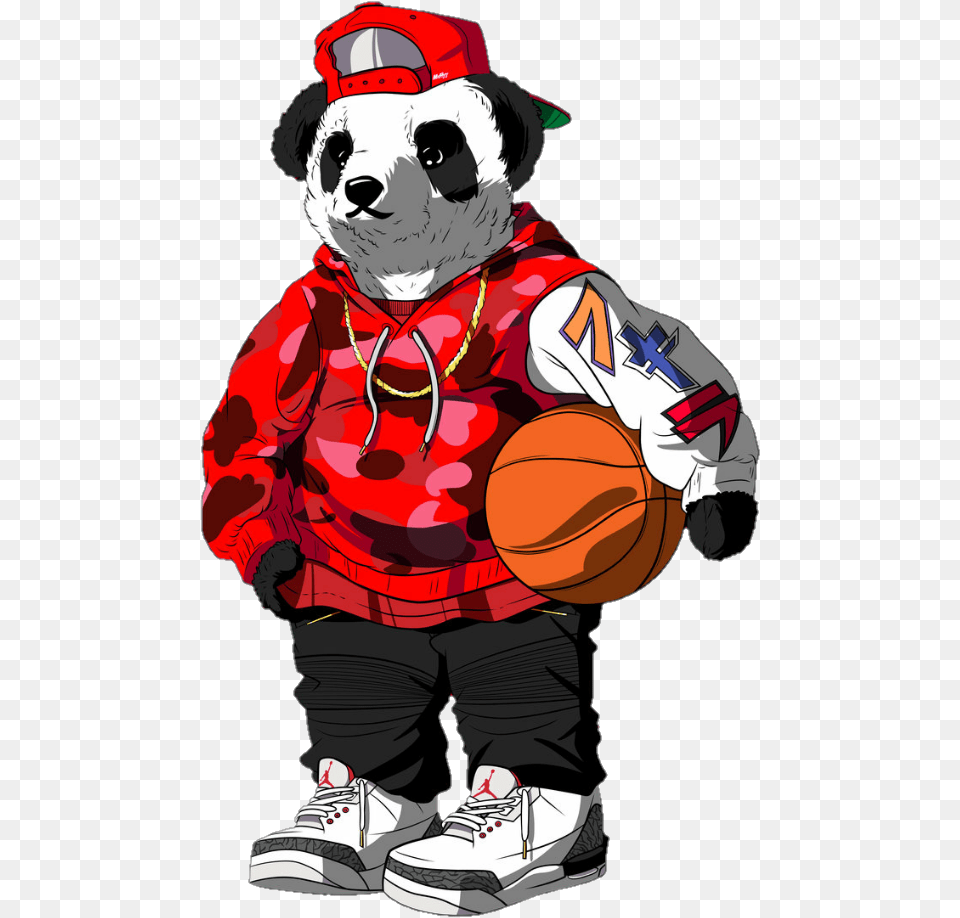 Sticker By Toonch Supreme Panda, Clothing, Footwear, Shoe, Baby Free Png Download