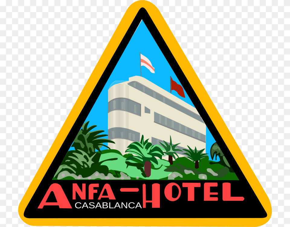 Sticker Casablanca Hotel Label Advertising, Triangle, Sign, Symbol Png Image