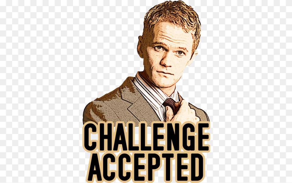 Sticker Challenge Accepted Barney, Accessories, Publication, Portrait, Photography Free Png