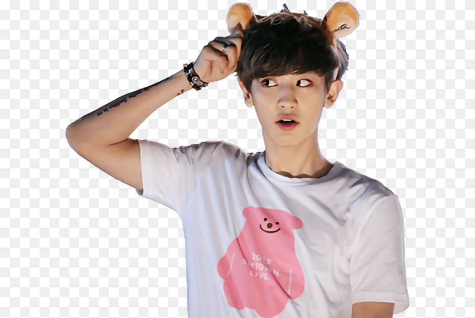 Sticker Chanyeol, Clothing, T-shirt, Boy, Person Png