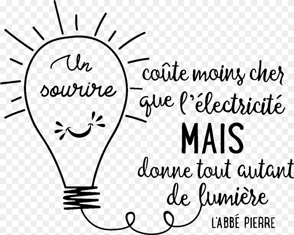 Sticker Citation Un Sourire Coute Moins Cher Que L Sourire Coute Moins Cher Que L Lectricit Mais Donne, Gray Free Transparent Png