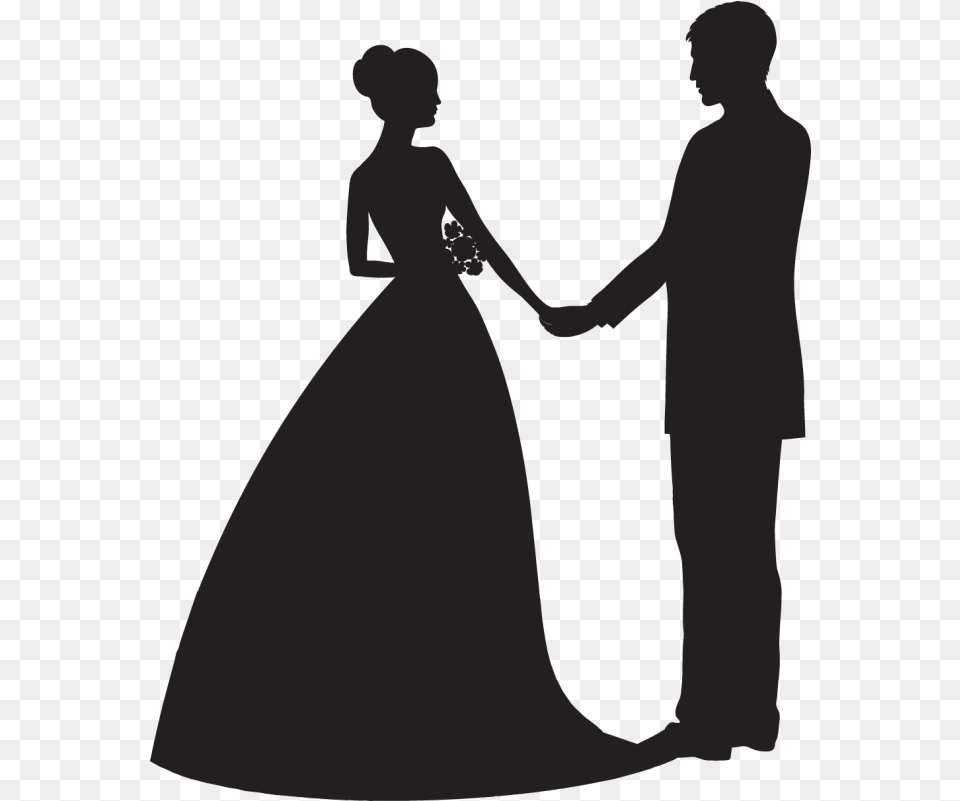 Sticker Couple Mari U00e9s Color Stickers Black Bride Vector Wedding Design, Gown, Wedding Gown, Clothing, Dress Free Transparent Png
