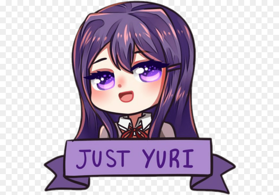 Sticker Ddlc Yuri Doki Doki Literature Club Just, Book, Comics, Publication, Person Png