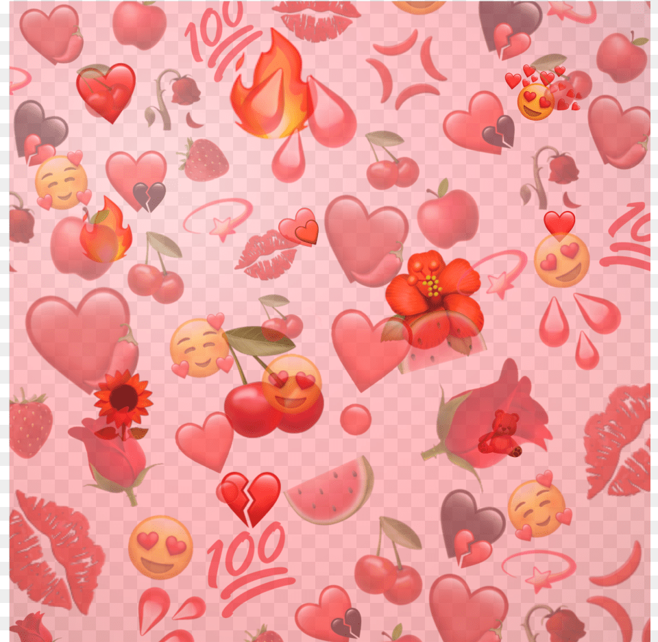 Sticker Emoji Red Iphone Hearts Kiss Emojis Wallpaper, Art, Graphics Png Image