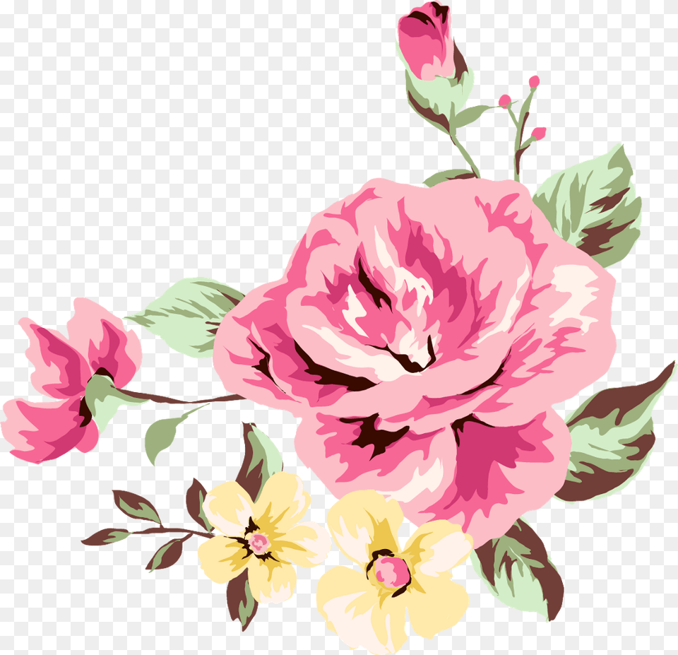 Sticker Flower Design Floral Plates, Plant, Pattern, Rose, Art Png Image