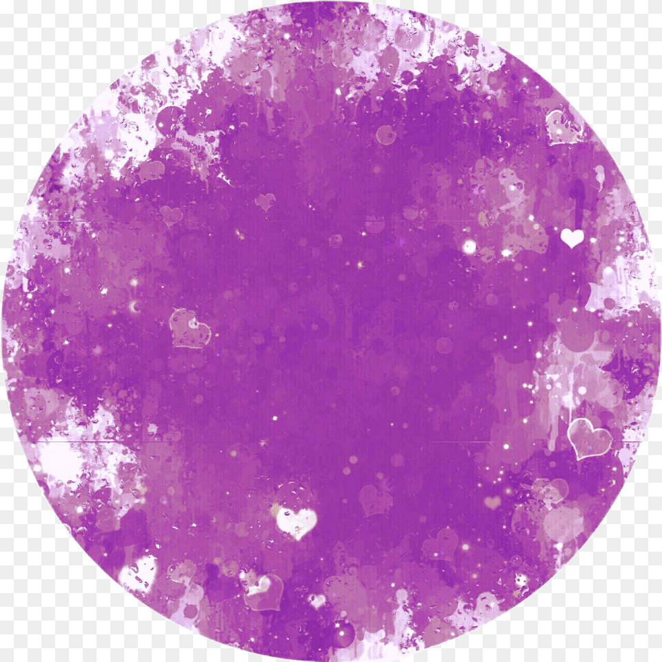 Sticker Freetoedit Purple Heart Background And Circle, Mineral, Jewelry, Gemstone, Accessories Free Png Download