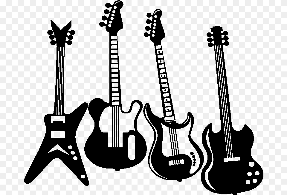 Sticker Guitares Electrique Rock N Roll Ambiance Sticker Instrument Rock N Roll, Gray Free Transparent Png