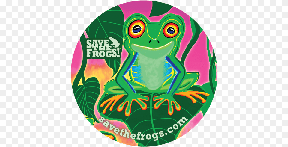 Sticker Gustafson Pink Green Save The Frogs, Amphibian, Animal, Frog, Wildlife Free Png